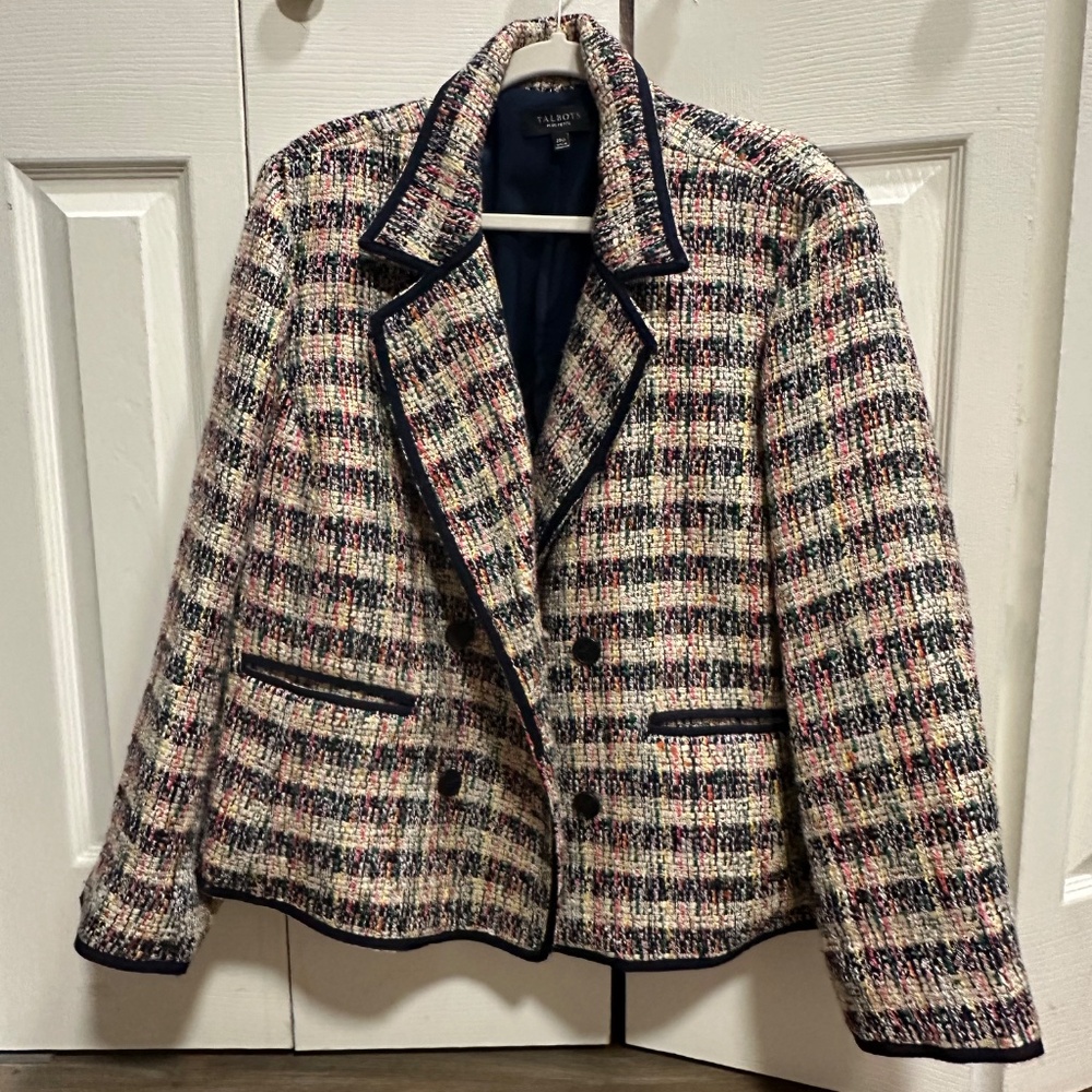 Talbots Cafe Multi-Colored Tweed Jacket | Size: 20 petite - Picture 2 of 4